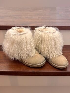 UGG Cream Fur-Trim Winter Boots